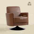 Upholstered Swivel Accent Chair with Pocket Spring Seat Support and 20cm Thick Padding, Brown