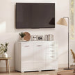 HOMCOM Sideboard, Modern Storage Cabinet with 2 Drawers, 3 Doors and Adjustable Shelves, High Gloss White – view 7