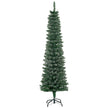 5.5ft slim green pencil Christmas tree with white snow-dipped tips