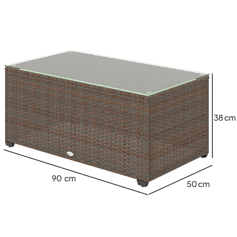 Brown rattan coffee table – image 3