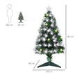 HOMCOM 3ft White Light Artificial Christmas Tree w/ 90 LEDs Star Topper Tri-Base Full Bodied Seasonal Decoration – view 3