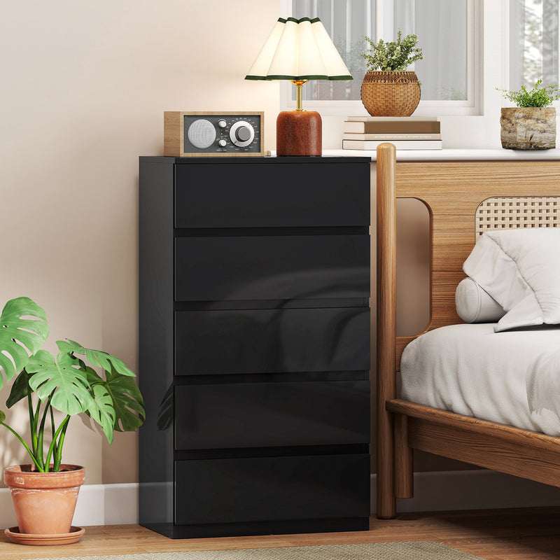 HOMCOM Chest of Drawers, 5-Drawer Storage Cabinets, Modern Dresser, Storage Drawer Unit for Bedroom – view 2