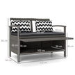 Outsunny 160L Storage Two-Seater Rattan Bench - Grey – view 3
