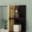 Black bamboo panel bathroom mirror – image 8
