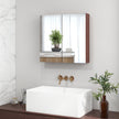 Light walnut double door mirror cabinet – image 10