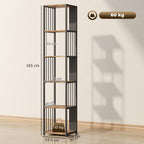 5-Tier Bookshelf with Steel Frame - Rustic Brown