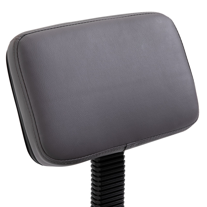 Grey salon stool with backrest – image 7