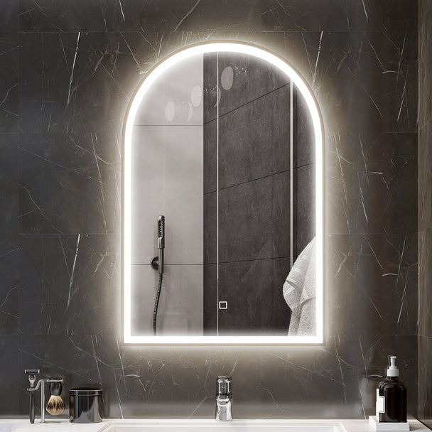 Arched LED bathroom mirror – image 2