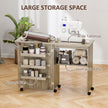 Folding sewing table – grey wood effect – image 5