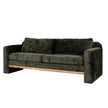 Langley dark green three-seater sofa, three-quarter view