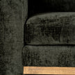 seat cushion and wooden base trim close-up