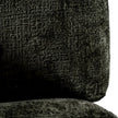 close-up of the textured green fabric