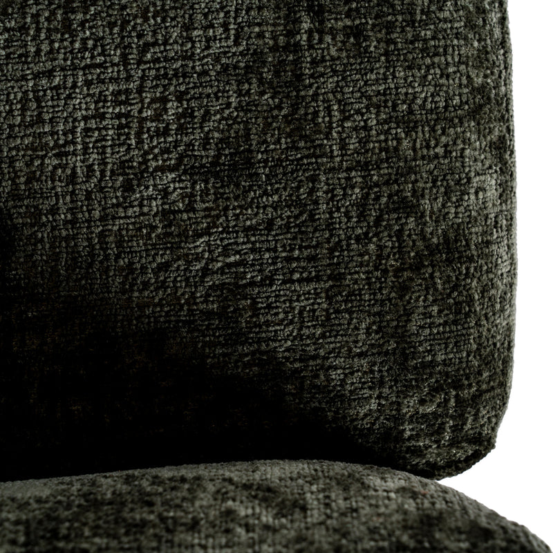 close-up of the textured green fabric