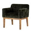 Langley olive green carver chair, three-quarter view