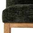 Close-up of the textured green fabric