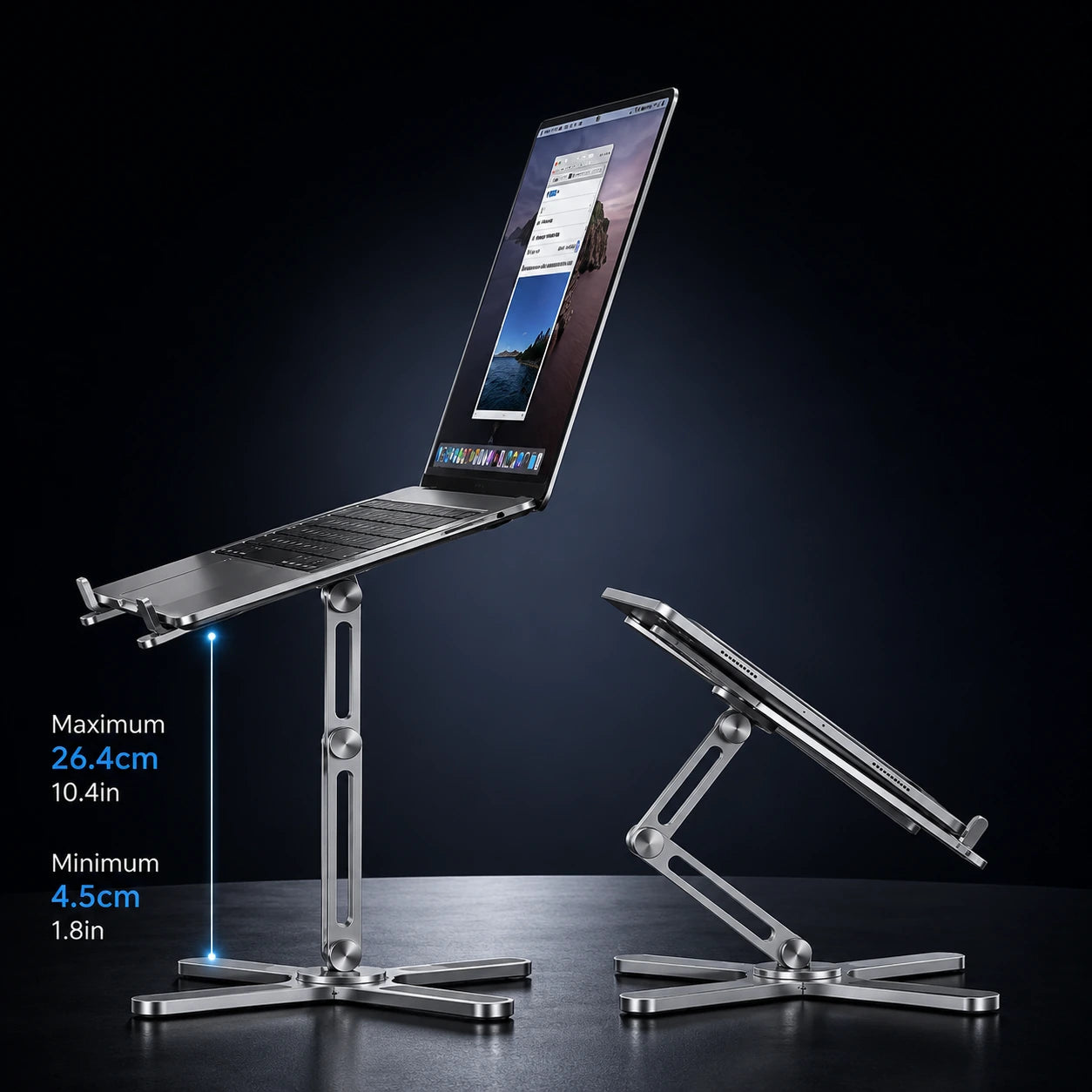 Adjustable Aluminium Laptop Stand with 360° Rotation
