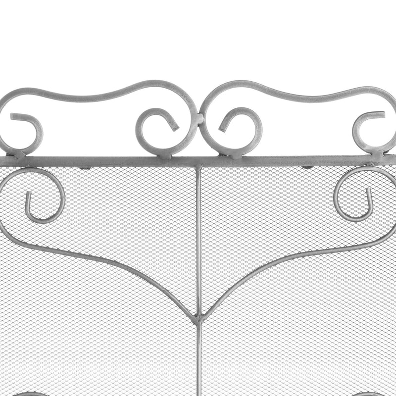 Close-up of the scrolled crest and leaf scrollwork