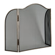 Large antiqued silver fire screen with side panels angled back