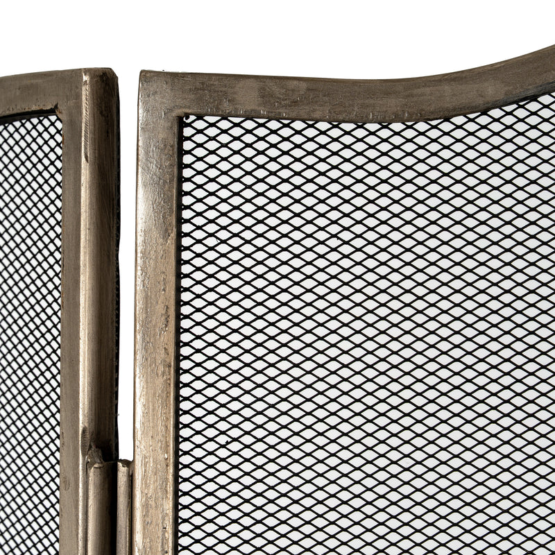 Close-up of the mesh and antiqued silver frame edge