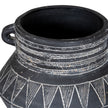 Inside rim and handles of the large etched pot