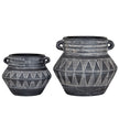 Large etched pot shown with a smaller pot sold separately