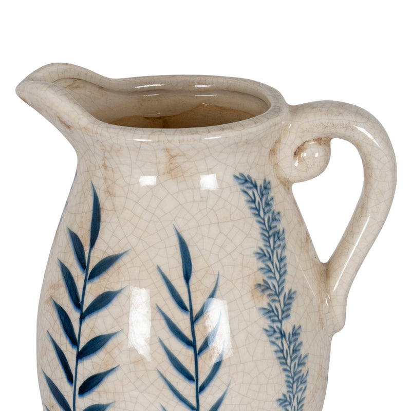Close-up of the Blue Flora jug handle and lip