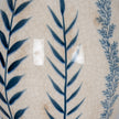 Close-up of the blue leaf pattern and crackle glaze