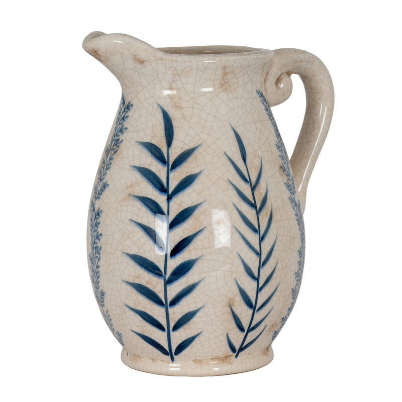 Large Blue Flora ceramic jug vase