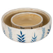 Large Blue Flora bowl pot with a smaller size nested inside, sold separately