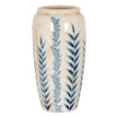 Large Blue Flora tall ceramic olpe vase