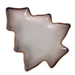 Large ceramic Christmas tree dish in white with brown edge, top view