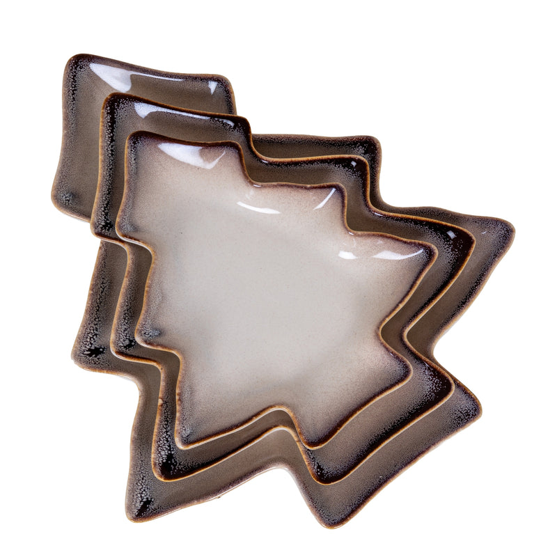 Large tree dish nested with smaller sizes, sold separately