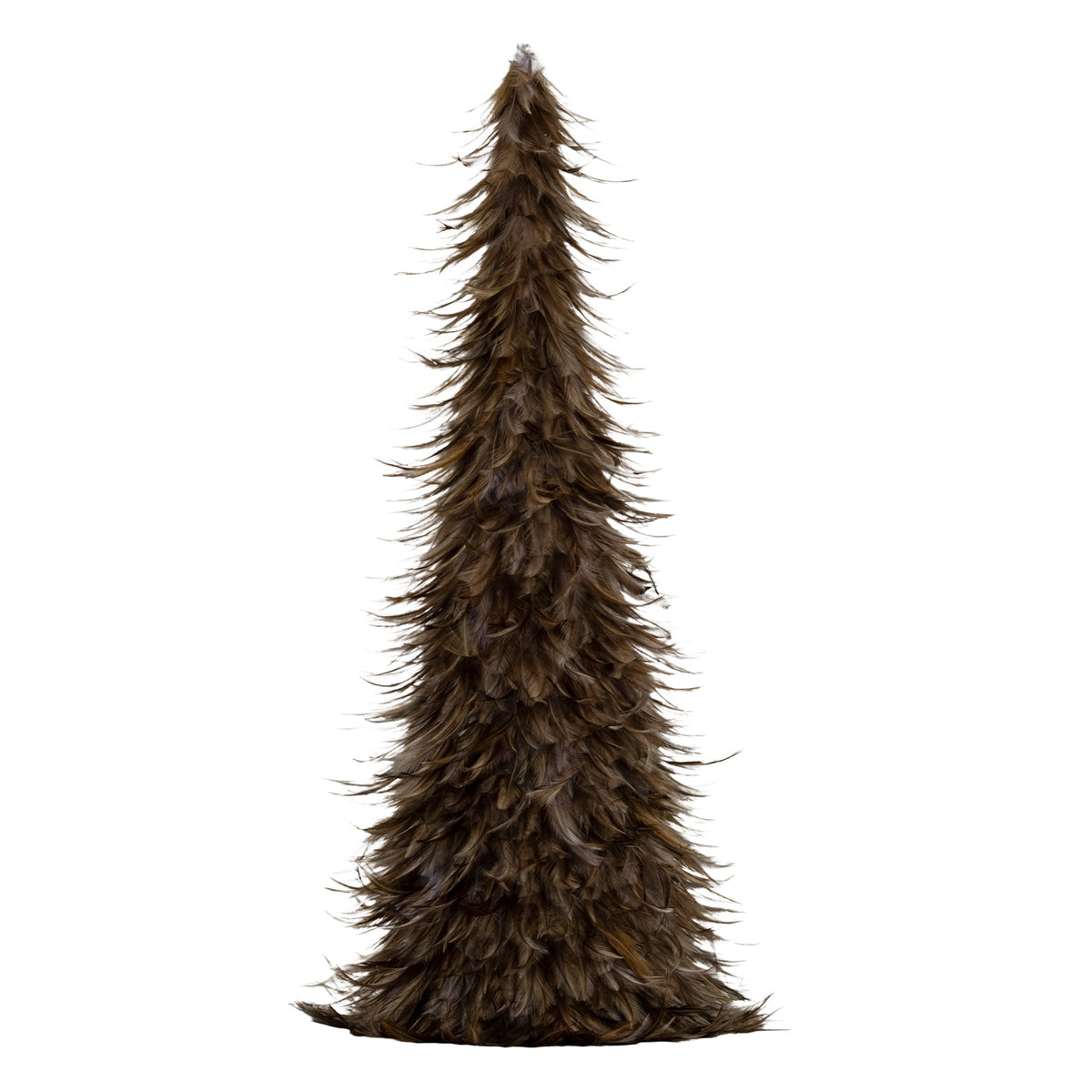 large fawn feather Christmas tree on white