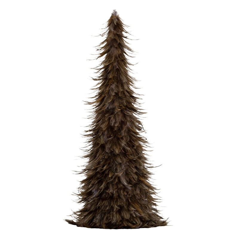 large fawn feather Christmas tree on white