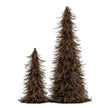 large and small fawn feather trees together, smaller size sold separately