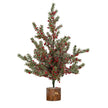 Large frosted berry Christmas tree on a wooden block