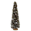 large frosted forest tree with pinecones and pearls on white