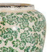 Close-up of the green clover pattern and rim