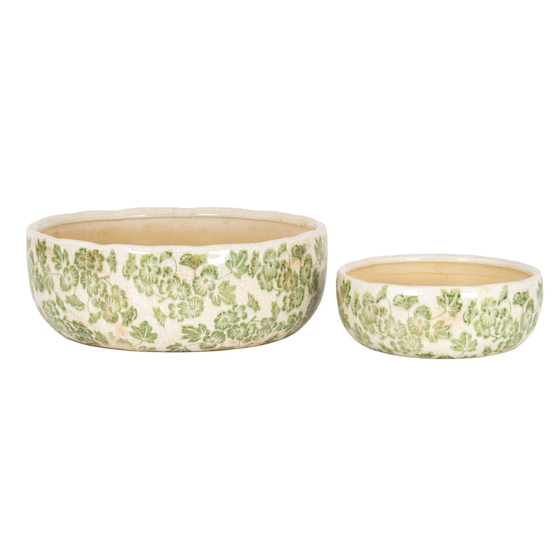 Large Green Clover bowl pot shown with a smaller size sold separately