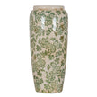 Large Green Clover tall ceramic olpe vase