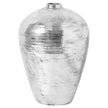 Large hammered silver ceramic Astral floor vase