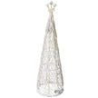Large LED Wicker Christmas Tree with Star – 130cm, tall wicker Christmas tree with star on a white background