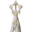 Large LED Wicker Christmas Tree with Star – 130cm, woven star topper with LED lights