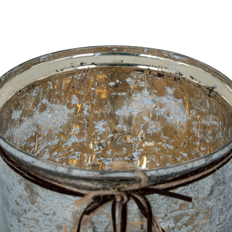 Mercury glass rim and interior close-up
