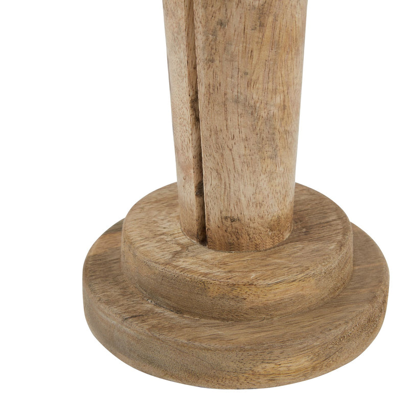 Round stepped wooden base of the nutcracker