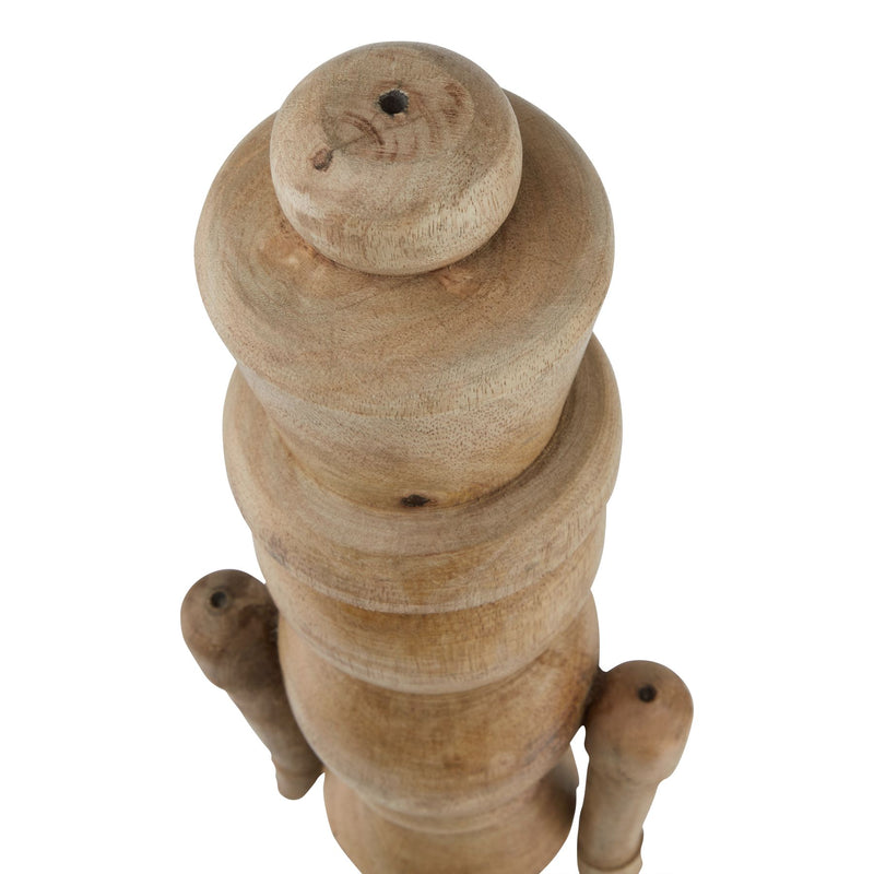 Close-up of the nutcracker's turned wooden hat