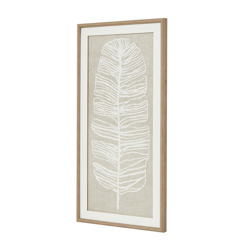 Plume feather art from a three-quarter angle