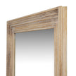 Washed wood mirror shown from an angle