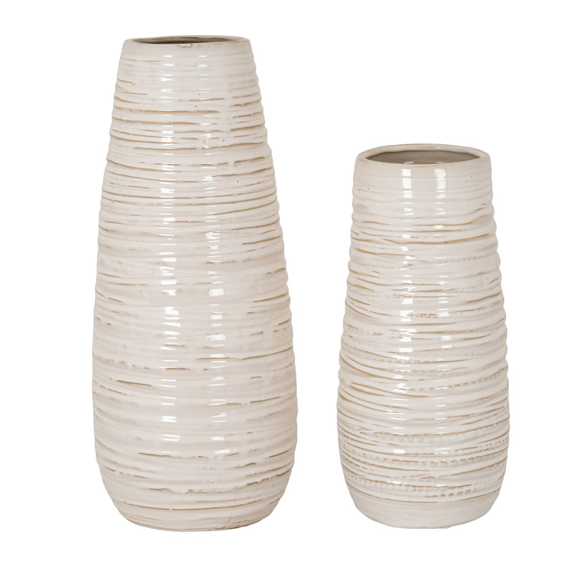 Large ribbed column vase beside the medium size, sold separately