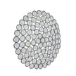 Round antiqued silver multi mirror, front view